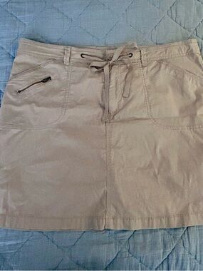 White Stag Taupe Drawstring Mini Skirt